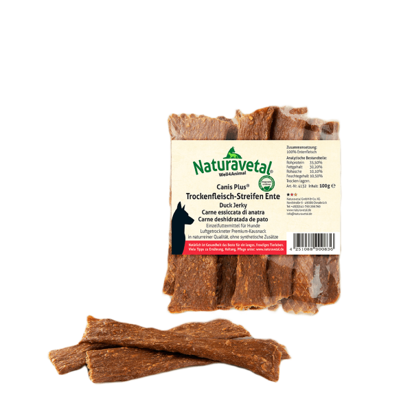 Canis Plus® Trockenfleisch-Streifen Ente 100g